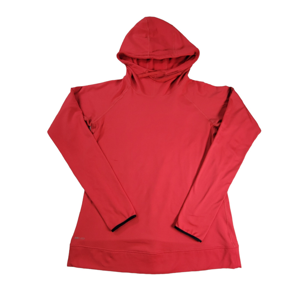 Nike Pro Womens Size Large Pullover Pink Activewear Dri-Fit Hoodie Thumb Holes